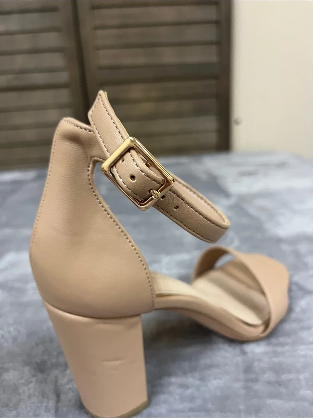 MICHAEL Michael Kors Beige Ankle-Strap Block Heel Sandals